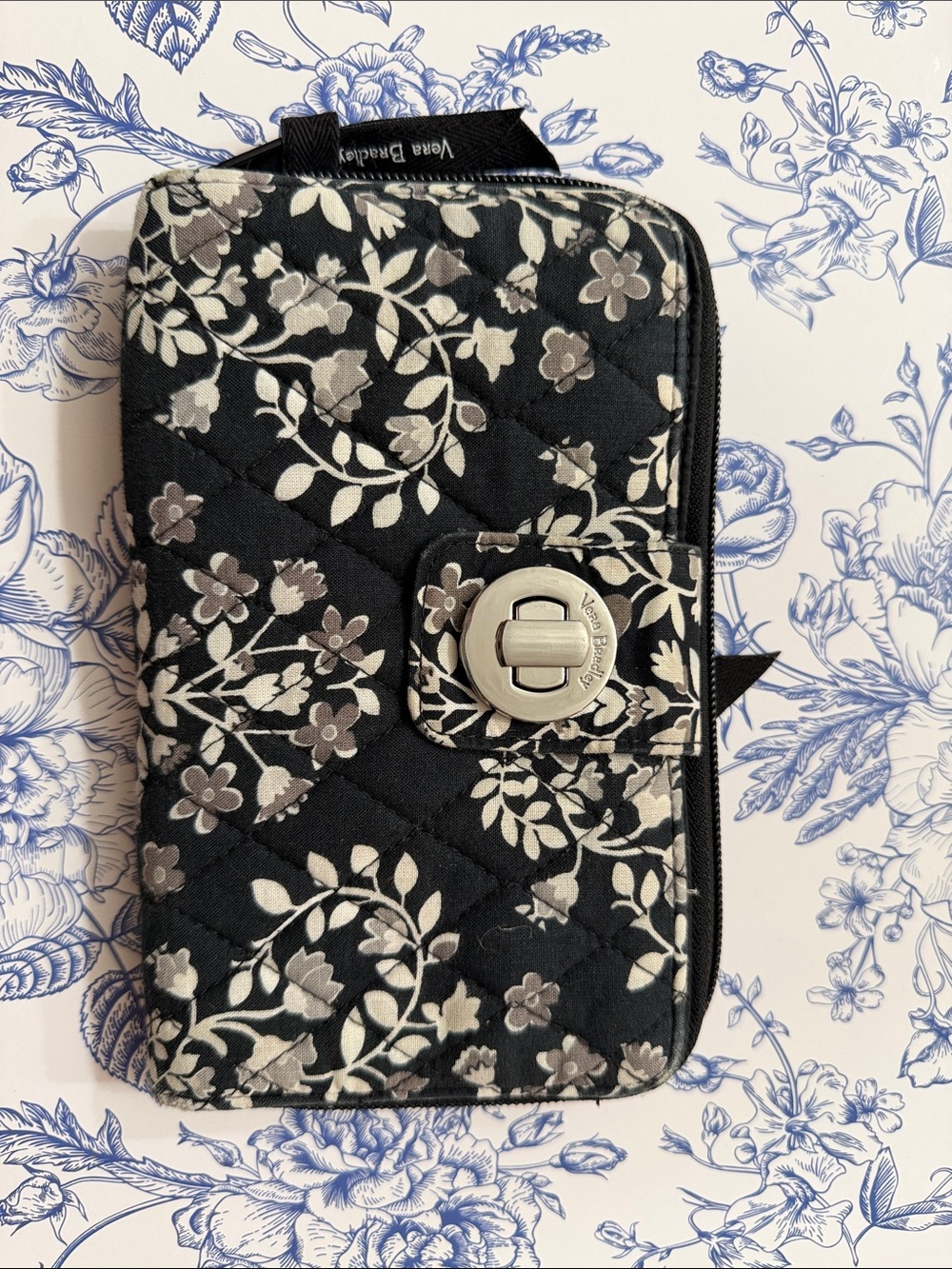 Vera Bradley Black Floral Quilted Wallet